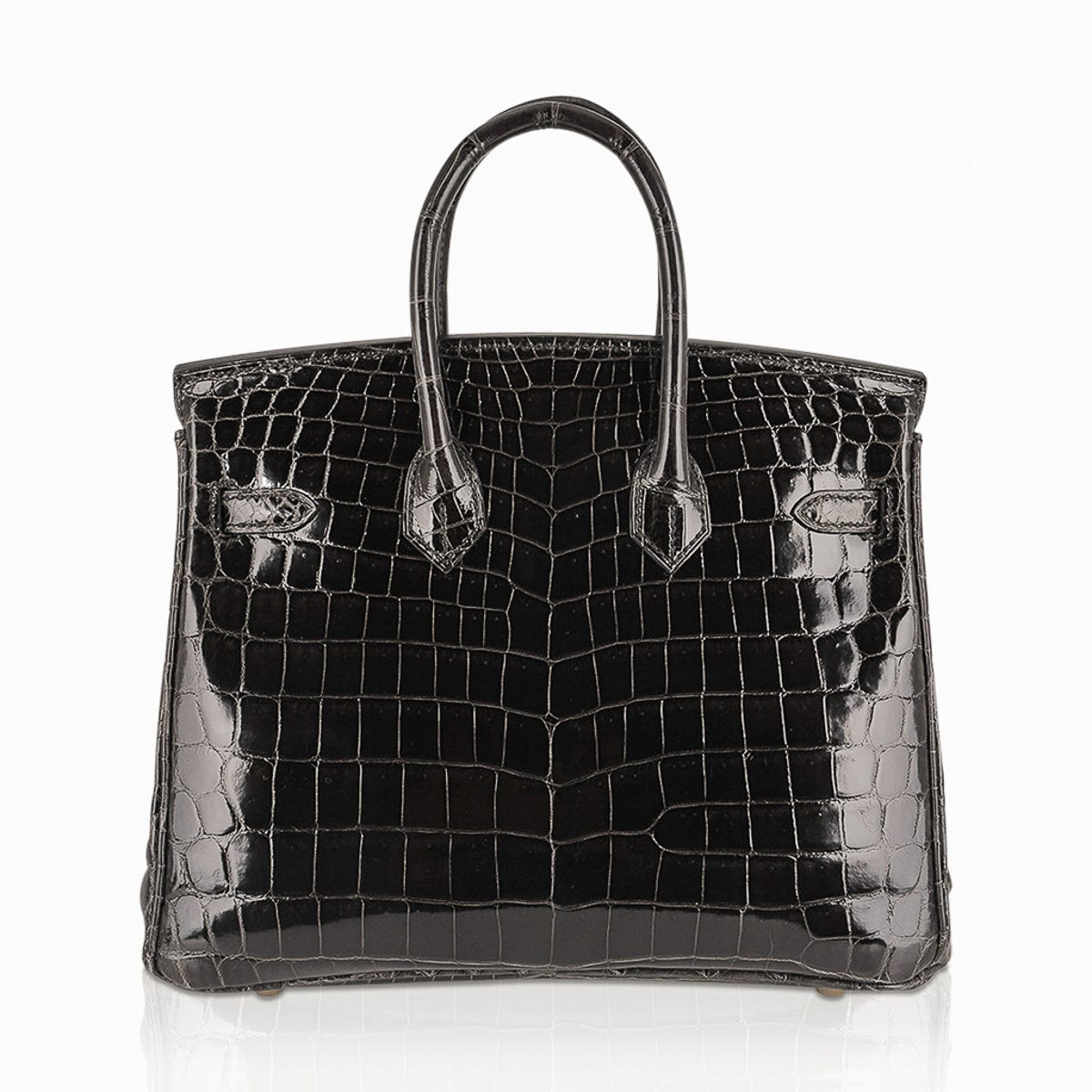 Birkin 25 Bag Graphite Crocodile with Gold Hardware