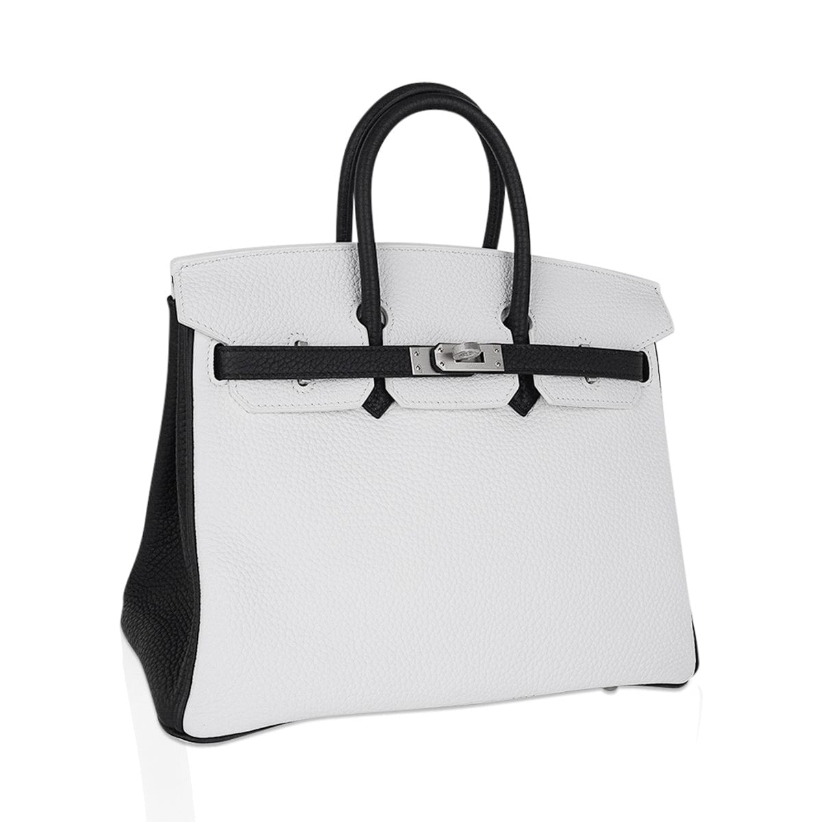Birkin HSS 25 Bag White w/ Black Brushed Palladium Hardware