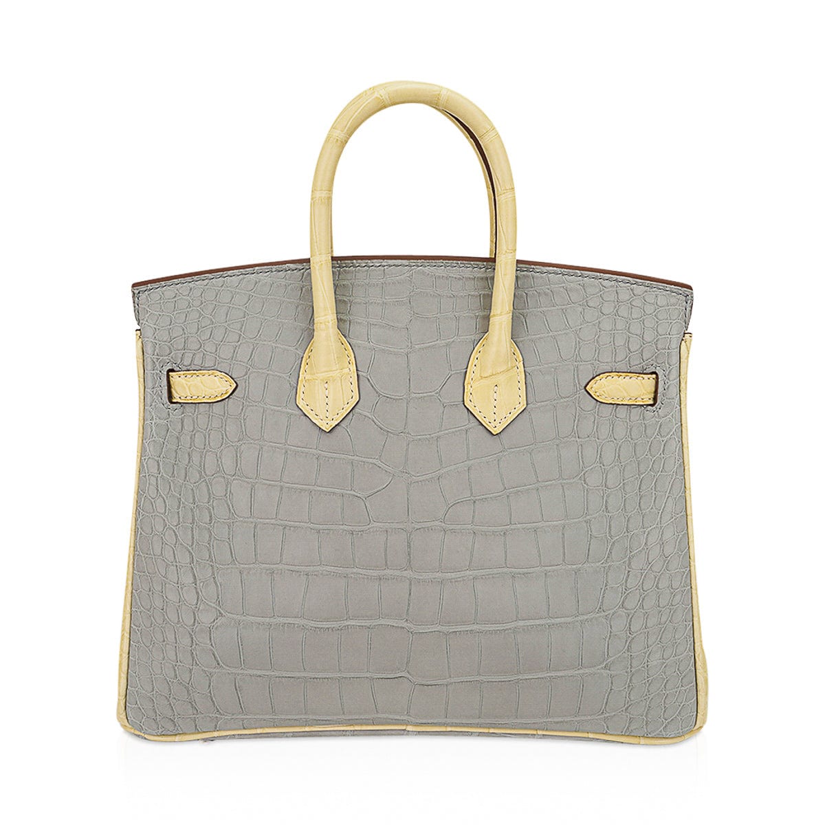 Special Order HSS Birkin 25 Bag Gris Perle & Vanille Matte Alligator with Rose Gold Hardware