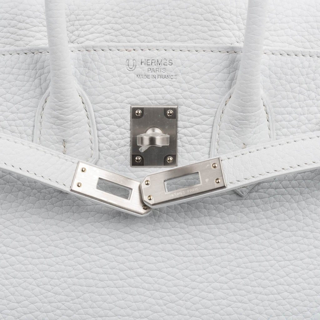 Birkin 25 Bag HSS White Clemence Trench Interior Brushed Palladium Hardware
