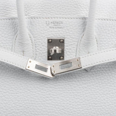 Birkin 25 Bag HSS White Clemence Trench Interior Brushed Palladium Hardware