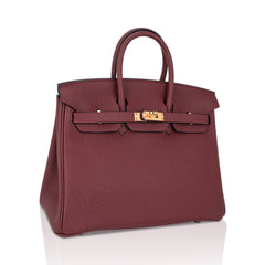 Birkin 25 Bag Rouge H Togo Leather with Gold Hardware