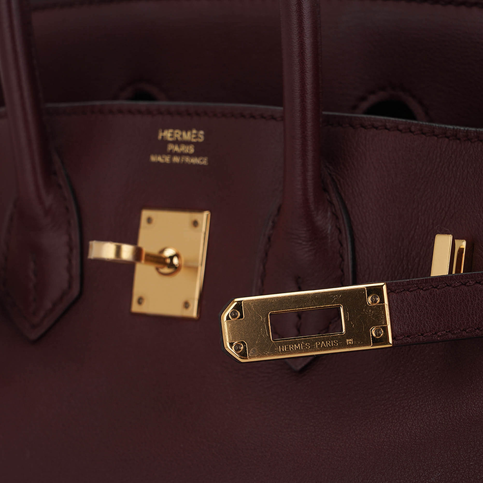 Birkin 25 Bag Rouge Sellier Swift Leather with Gold Hardware