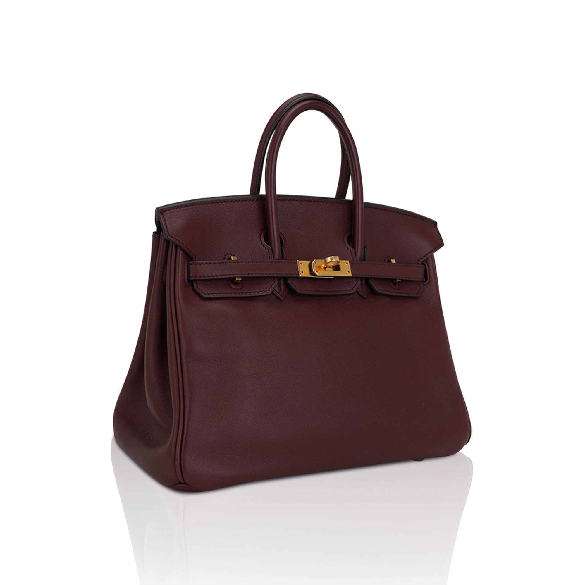 Birkin 25 Bag Rouge Sellier Swift Leather with Gold Hardware