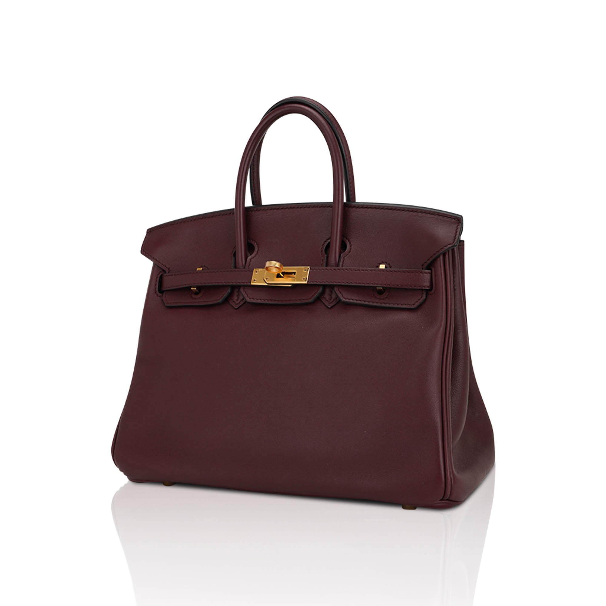 Birkin 25 Bag Rouge Sellier Swift Leather with Gold Hardware