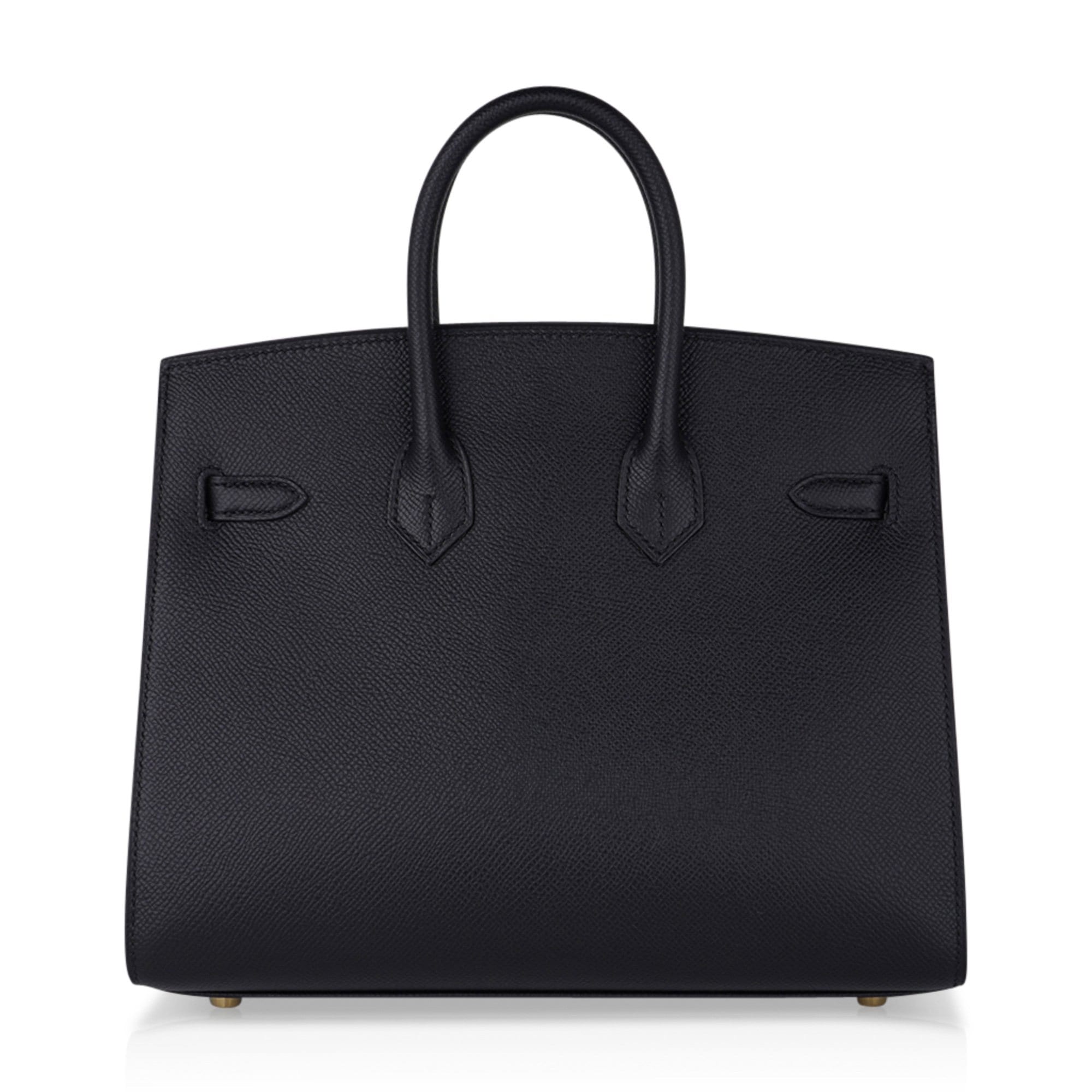 Birkin Sellier 25 Black Gold Hardware Epsom Leather New w/Box