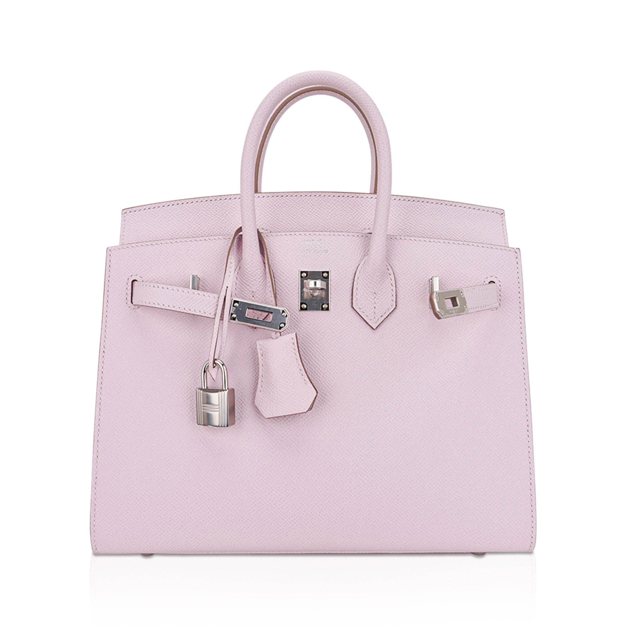 Birkin 25 Bag Sellier Mauve Pale Epsom Leather with Palladium Hardware