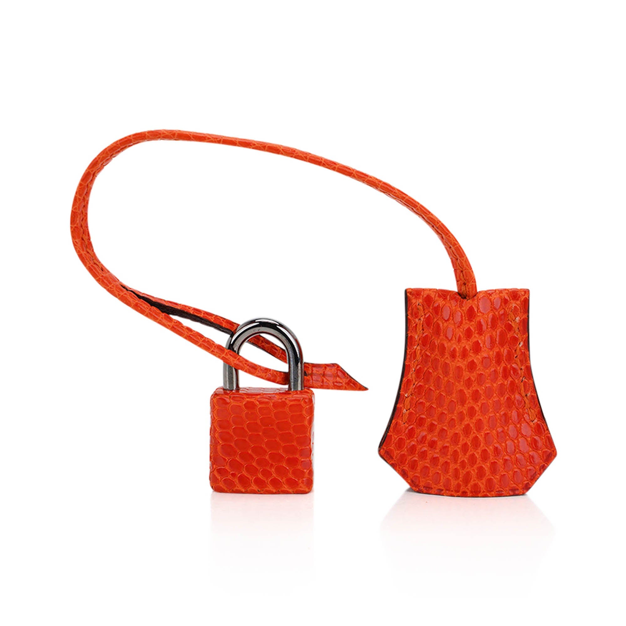 Birkin 25 Bag Orange Tangerine Lizard with Ruthenium Hardware