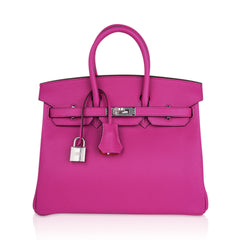 Verso Birkin 25 Bag Magnolia Capucine Togo Leather with Palladium Hardware