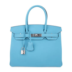 Birkin 30 Bag Blue du Nord Togo Leather Palladium Hardware
