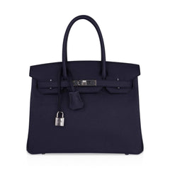 Birkin 30 Bag Indigo Epsom Palladium Hardware New w/ Box