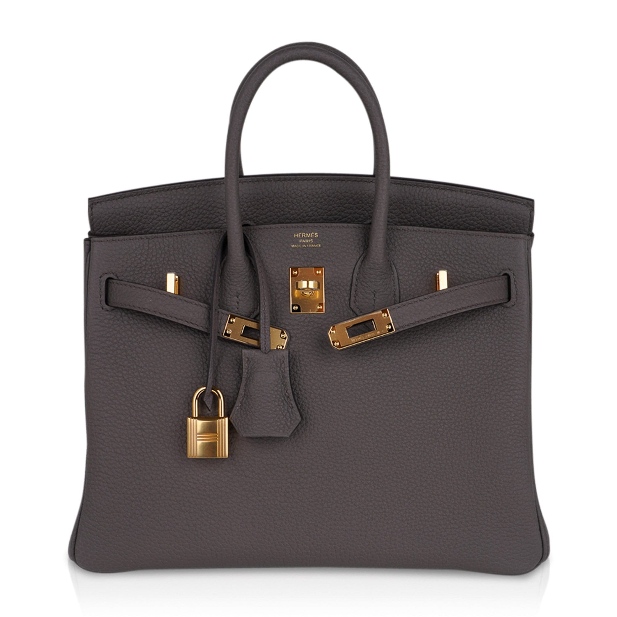 Birkin 25 Bag Etain Gold Hardware Togo Leather New w/Box