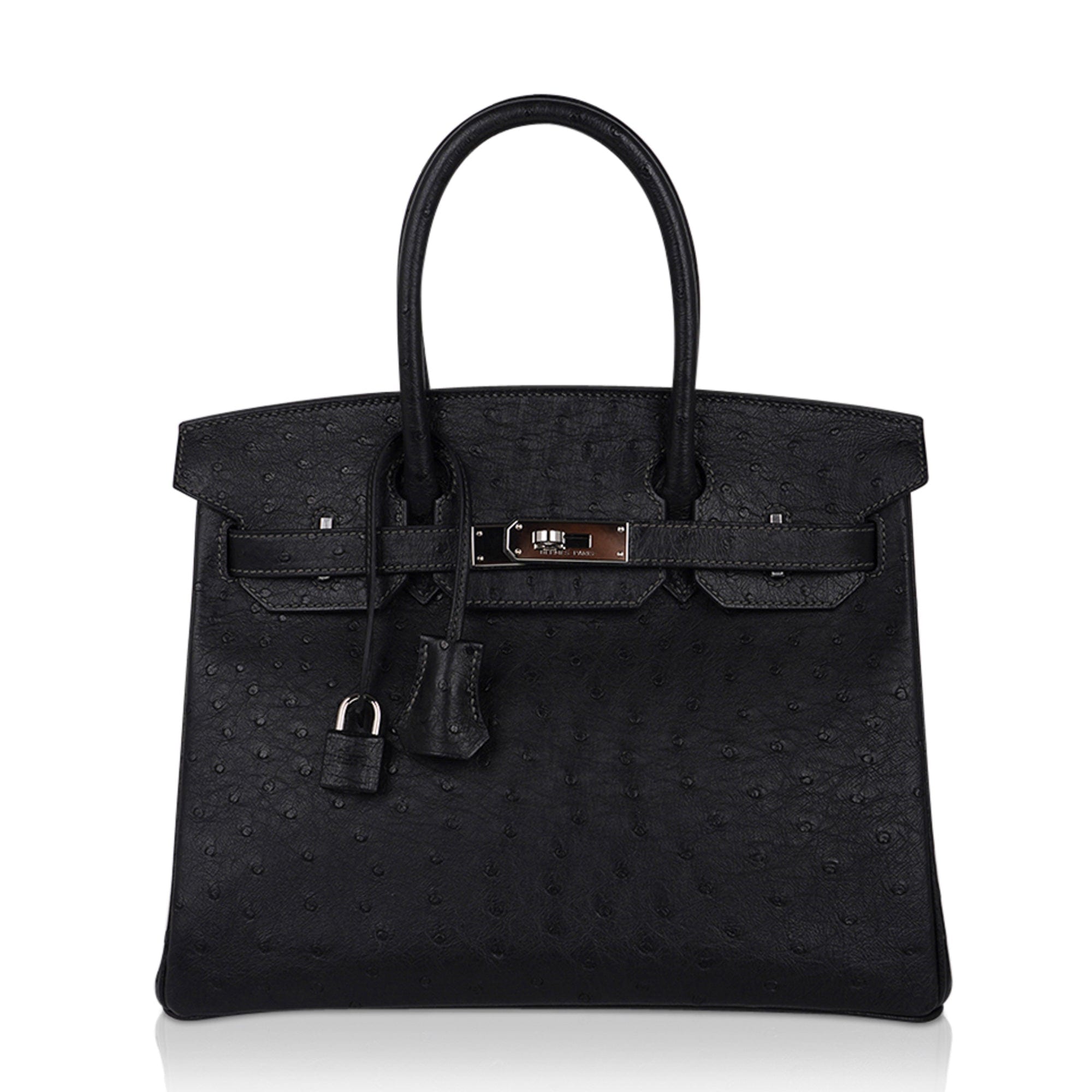 Birkin HSS 30 Bag Black (Noir ) Ostrich Palladium Hardware
