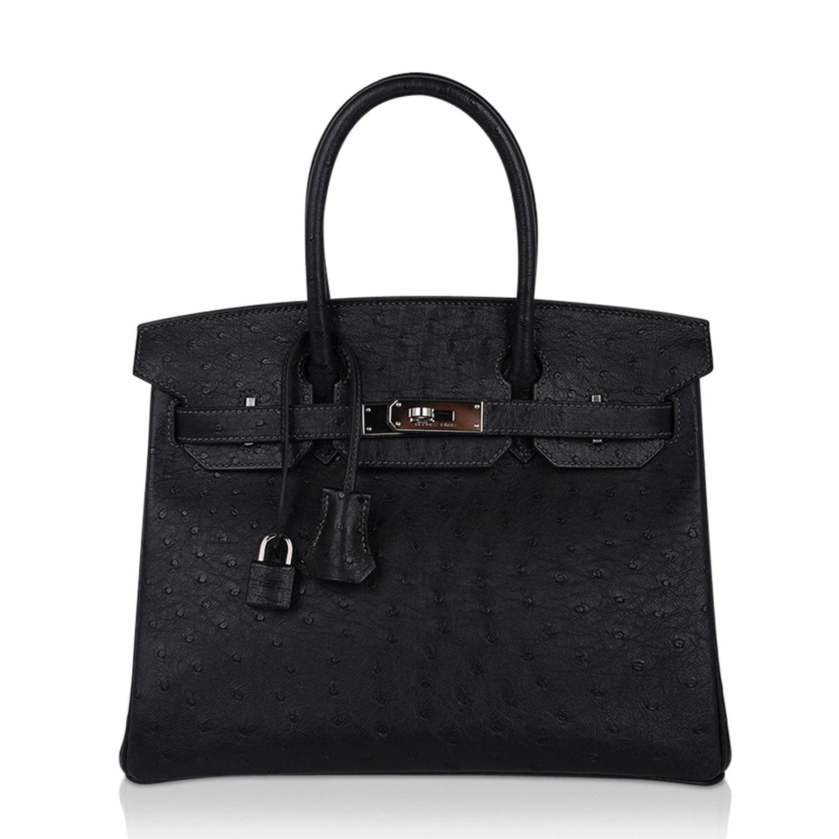 Birkin HSS 30 Bag Black (Noir ) Ostrich Palladium Hardware