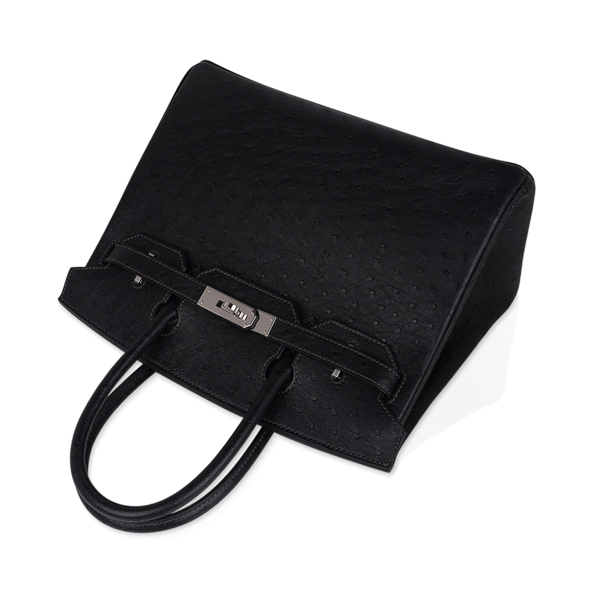 Birkin HSS 30 Bag Black (Noir ) Ostrich Palladium Hardware