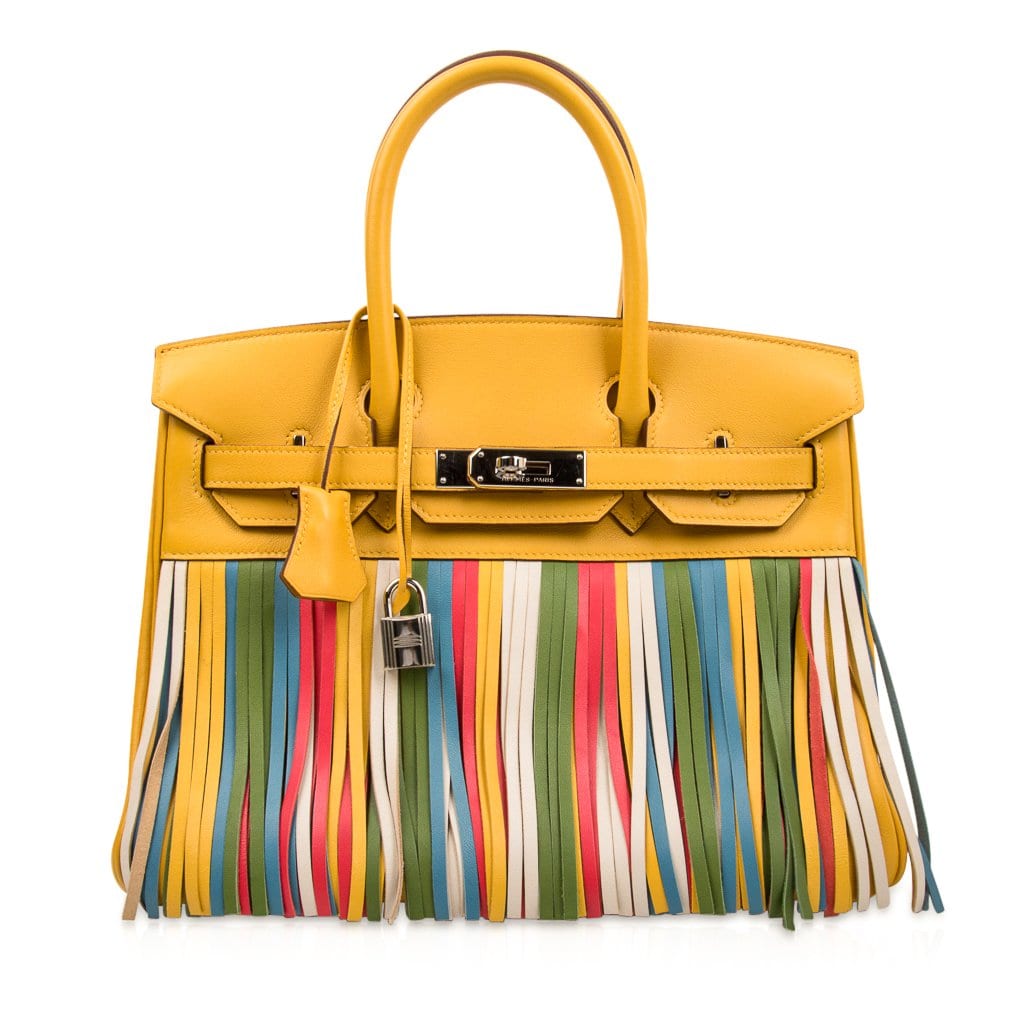 Limited Edition HSS Birkin 30 Bag Soleil Fringe Multi Colour