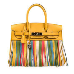 Limited Edition HSS Birkin 30 Bag Soleil Fringe Multi Colour
