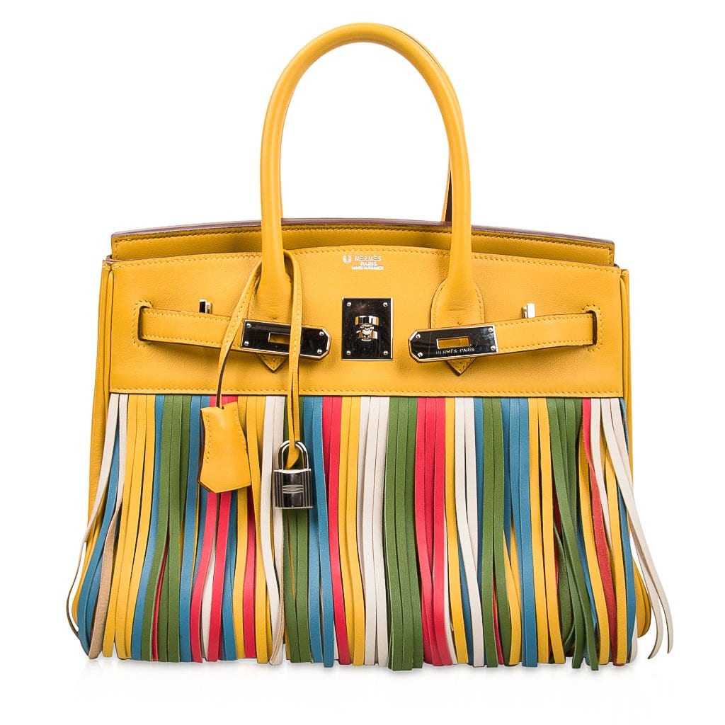 Limited Edition HSS Birkin 30 Bag Soleil Fringe Multi Colour