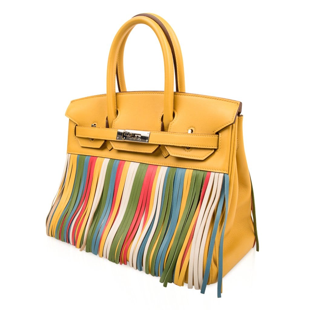 Limited Edition HSS Birkin 30 Bag Soleil Fringe Multi Colour