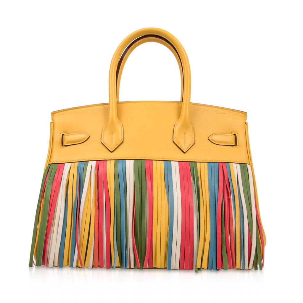 Limited Edition HSS Birkin 30 Bag Soleil Fringe Multi Colour