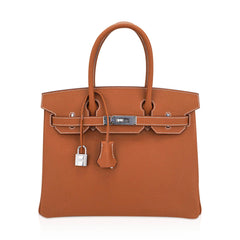 Birkin 30 Bag Gold Epsom Leather with Palladium Hardware