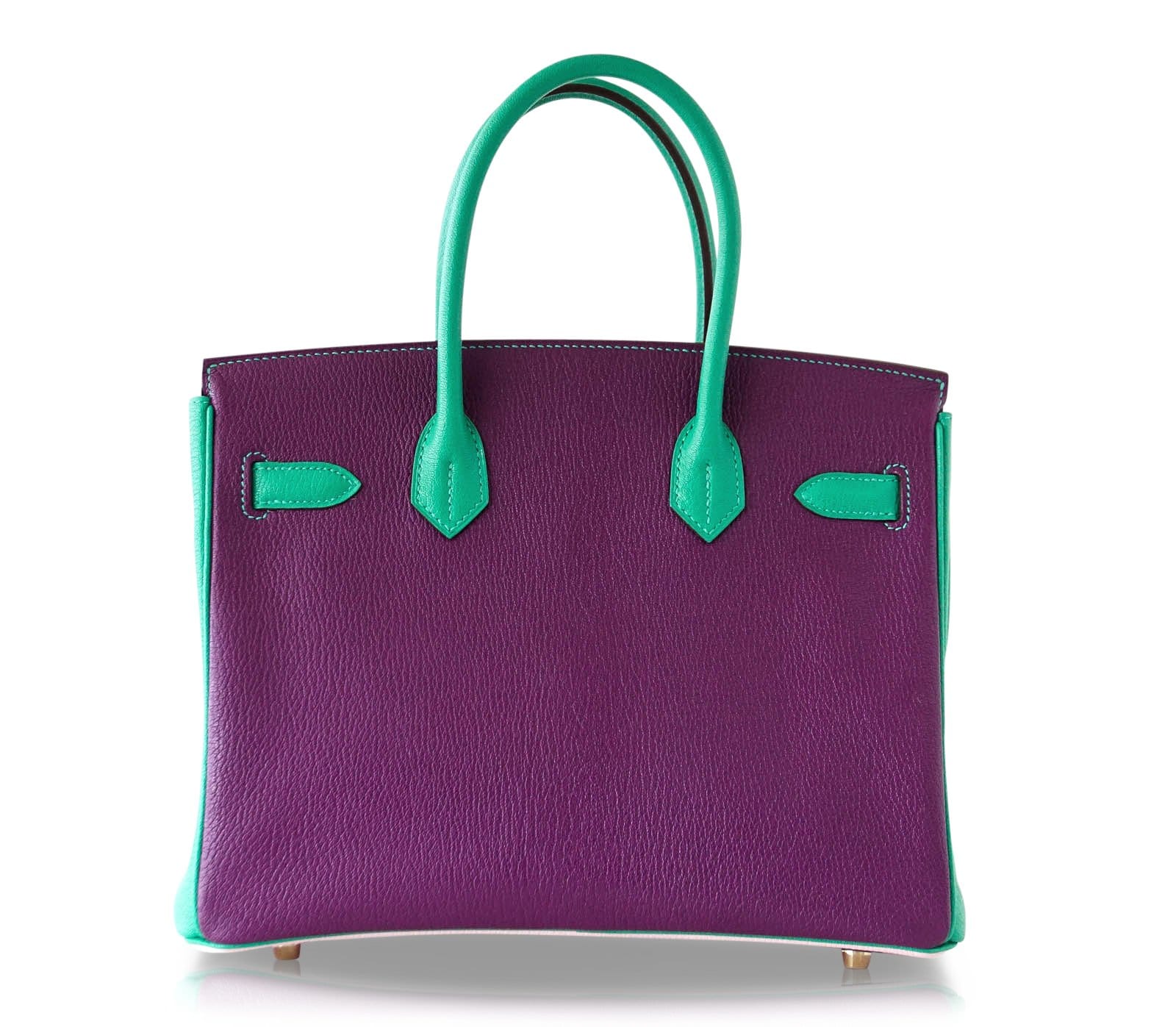 Birkin 30 Bag Tri-Color HSS Rose Sakura Anemone Bamboo Chevre Gold
