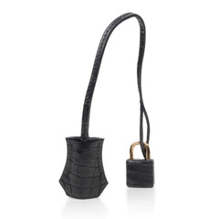 Birkin 30 Bag Black Matte Alligator Gold Hardware