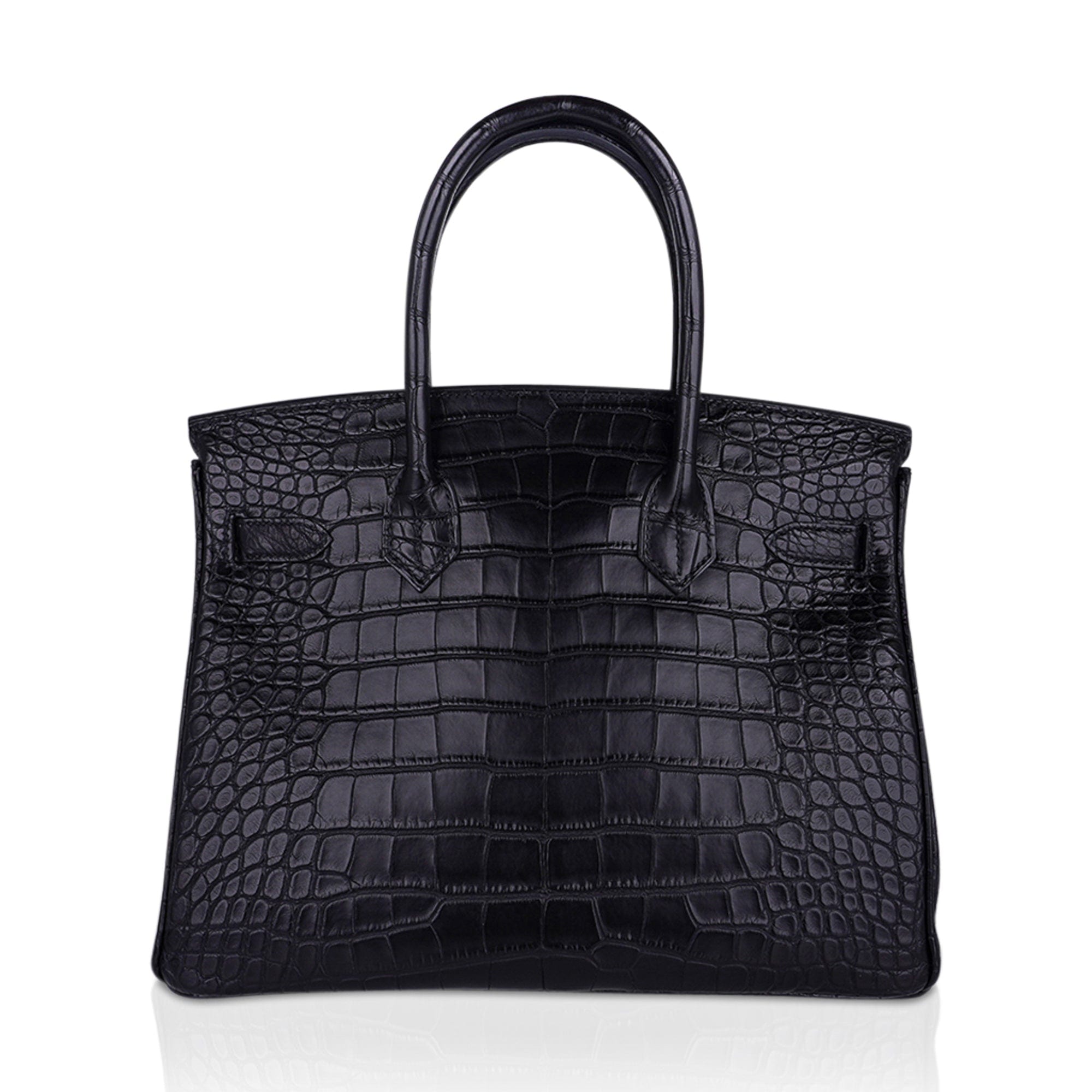 Birkin 30 Matte Alligator Black Bag Gold Hardware