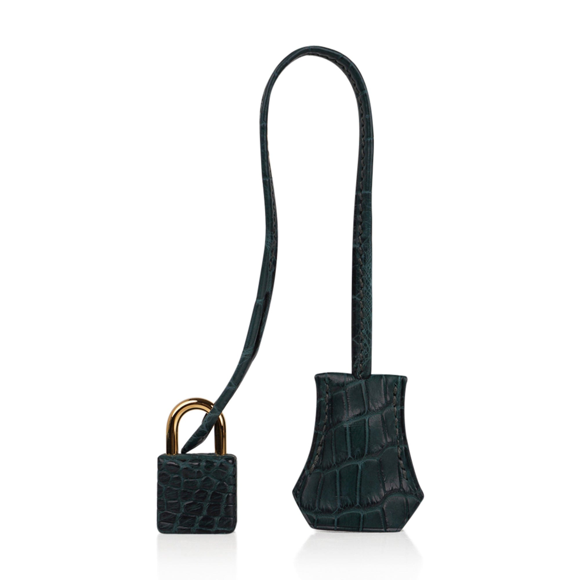Birkin 30 Bag Vert Fonce Matte Porosus Crocodile with Gold Hardware