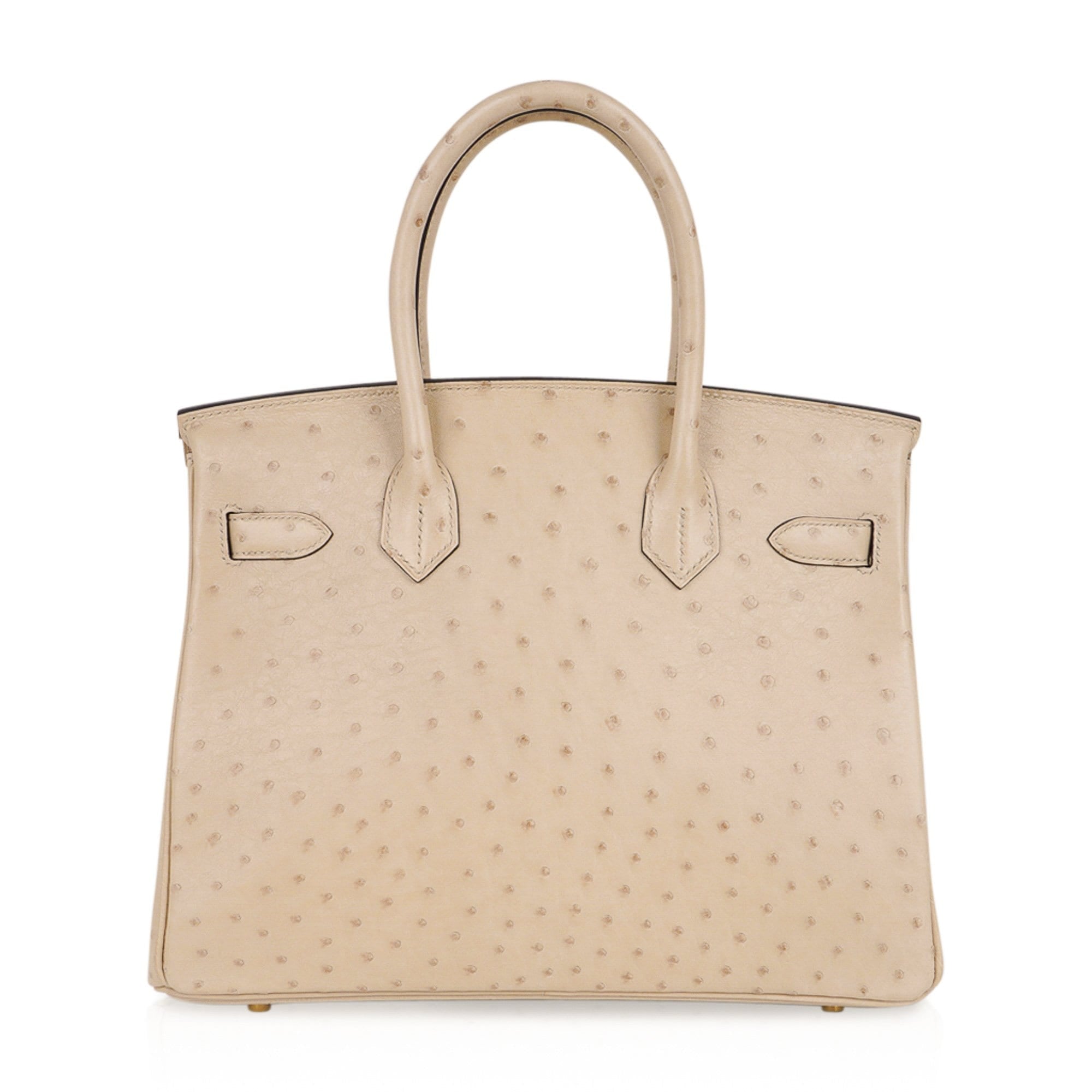 Birkin 30 Bag Ostrich Parchemin Gold Hardware New w/Box
