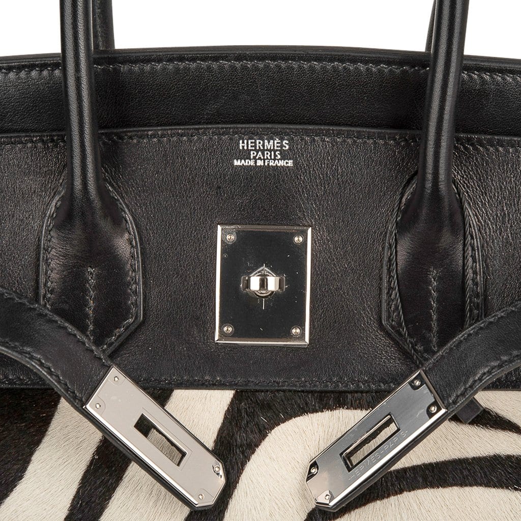 Birkin 30 Bag Vintage Zebra Print Pony Limited Edition Very Rare