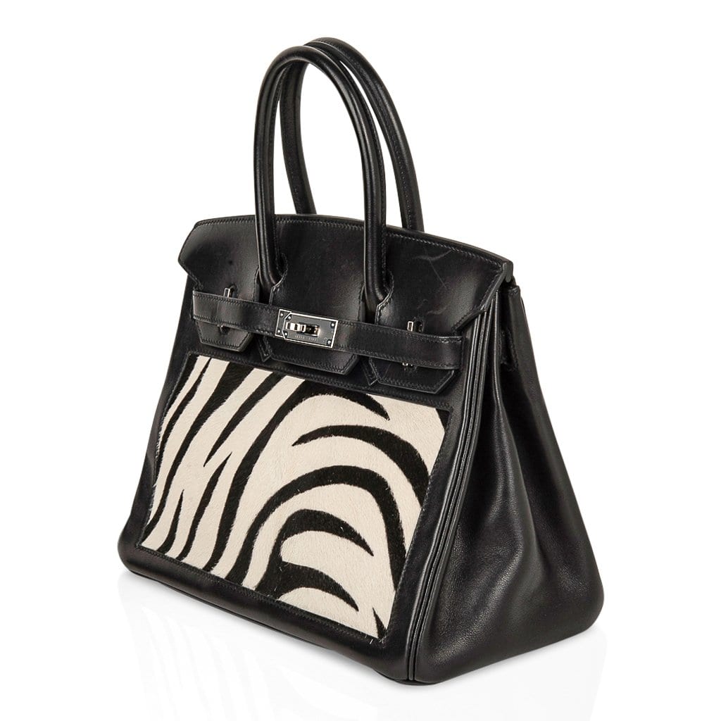 Birkin 30 Bag Vintage Zebra Print Pony Limited Edition Very Rare