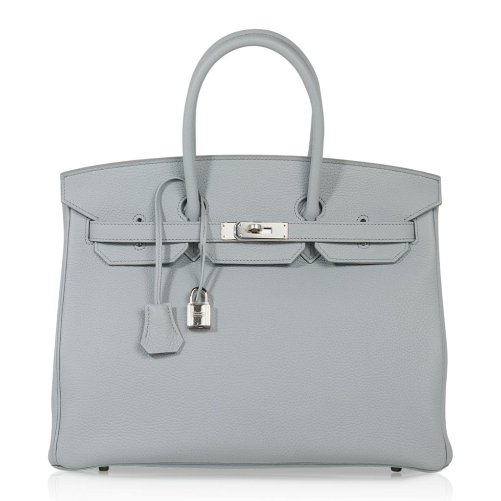 Birkin 35 Bag Blue Bleu Pale Togo Palladium Hardware