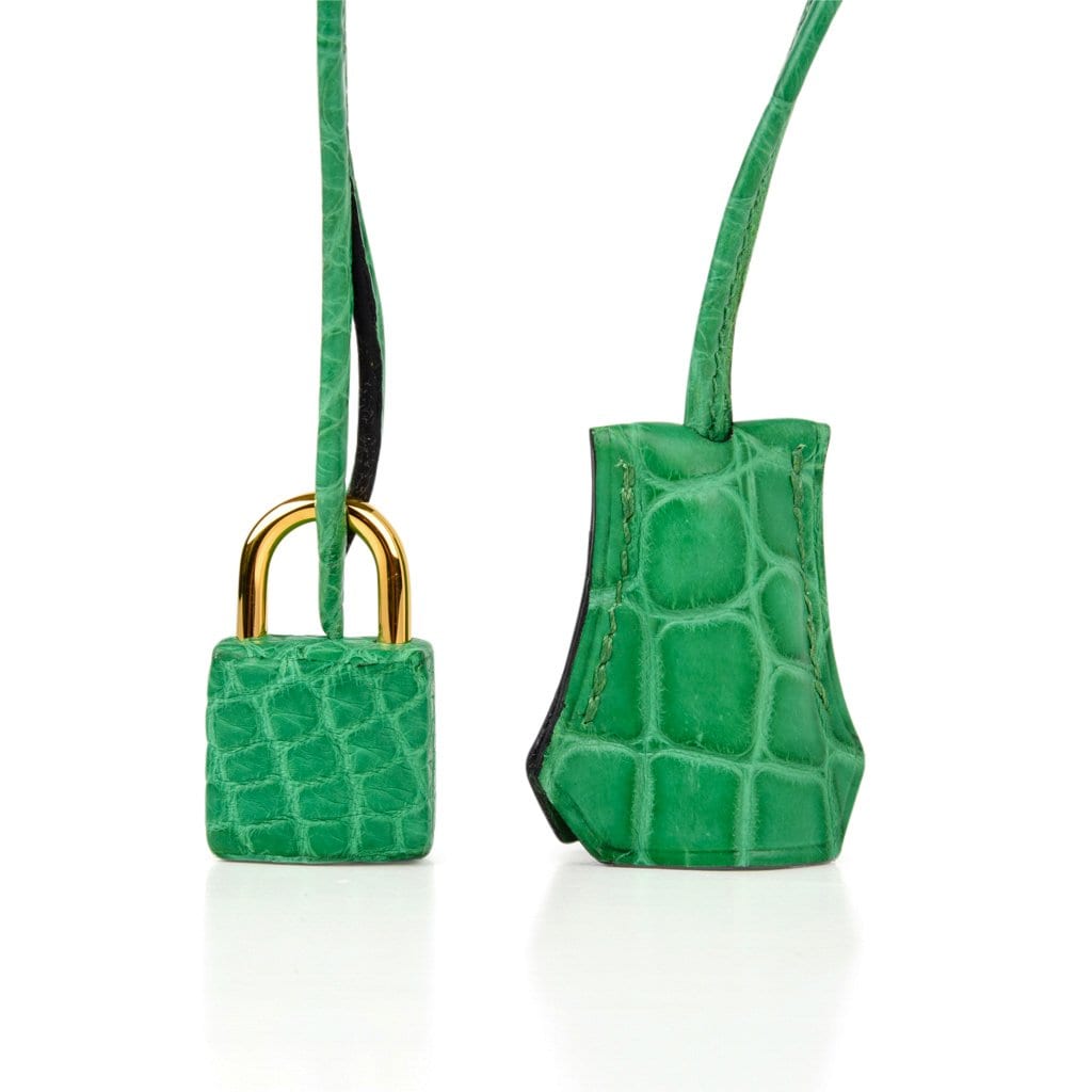 Birkin 35 Bag Matte Alligator Cactus Gold Hardware