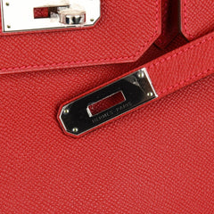 Birkin 35 Bag Rouge Casaque Lipstick Red Epsom Palladium new