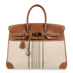 Birkin 35 Bag Rare H Ganges Toile Barenia Limited Edition Palladium