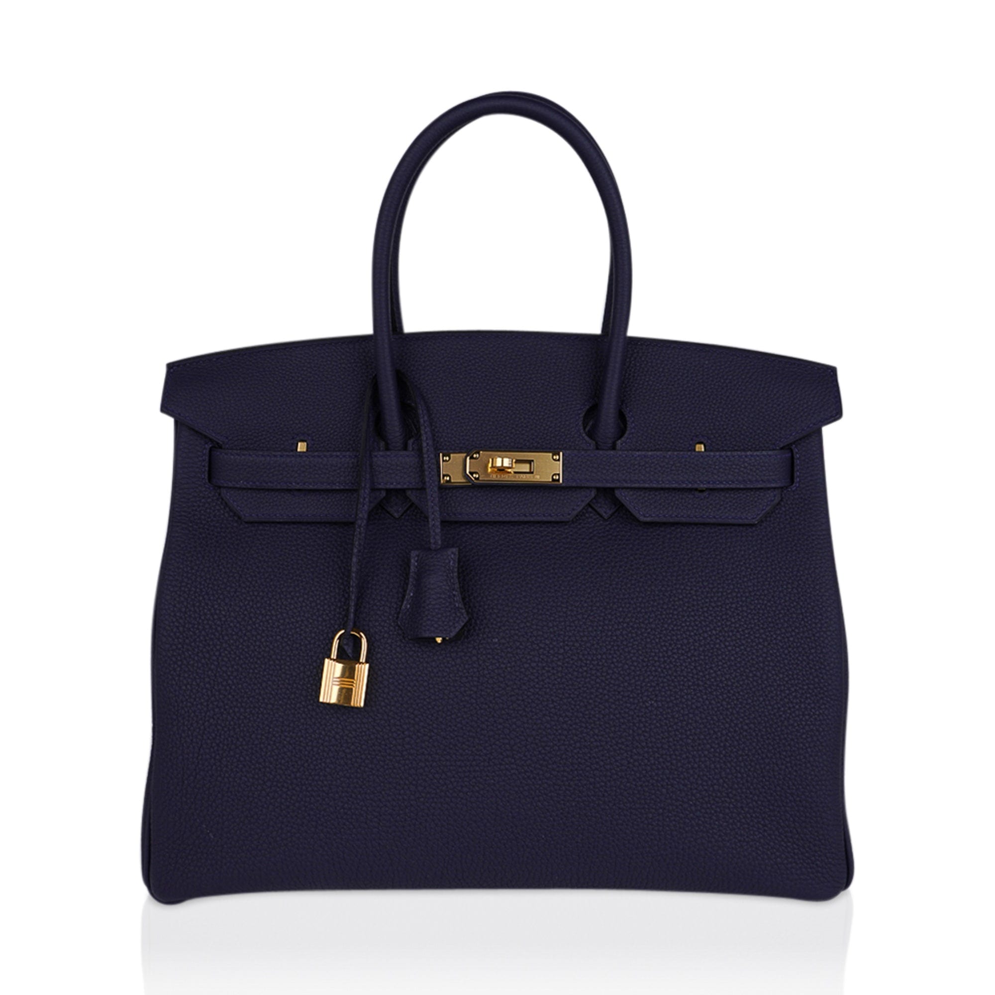 Birkin 35 Bag Blue Nuit Gold Hardware Togo Leather