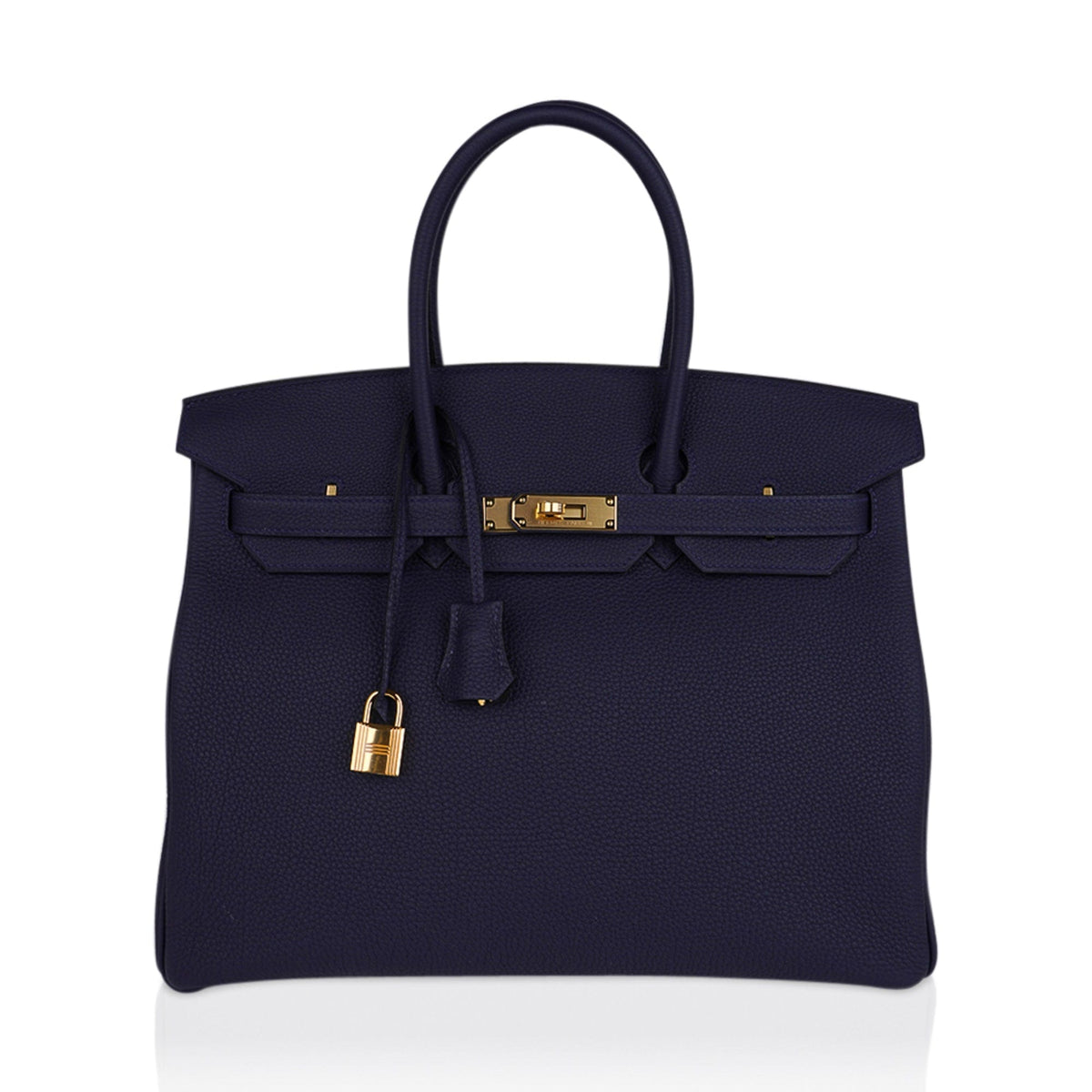 Birkin 35 Bag Blue Nuit Gold Hardware Togo Leather