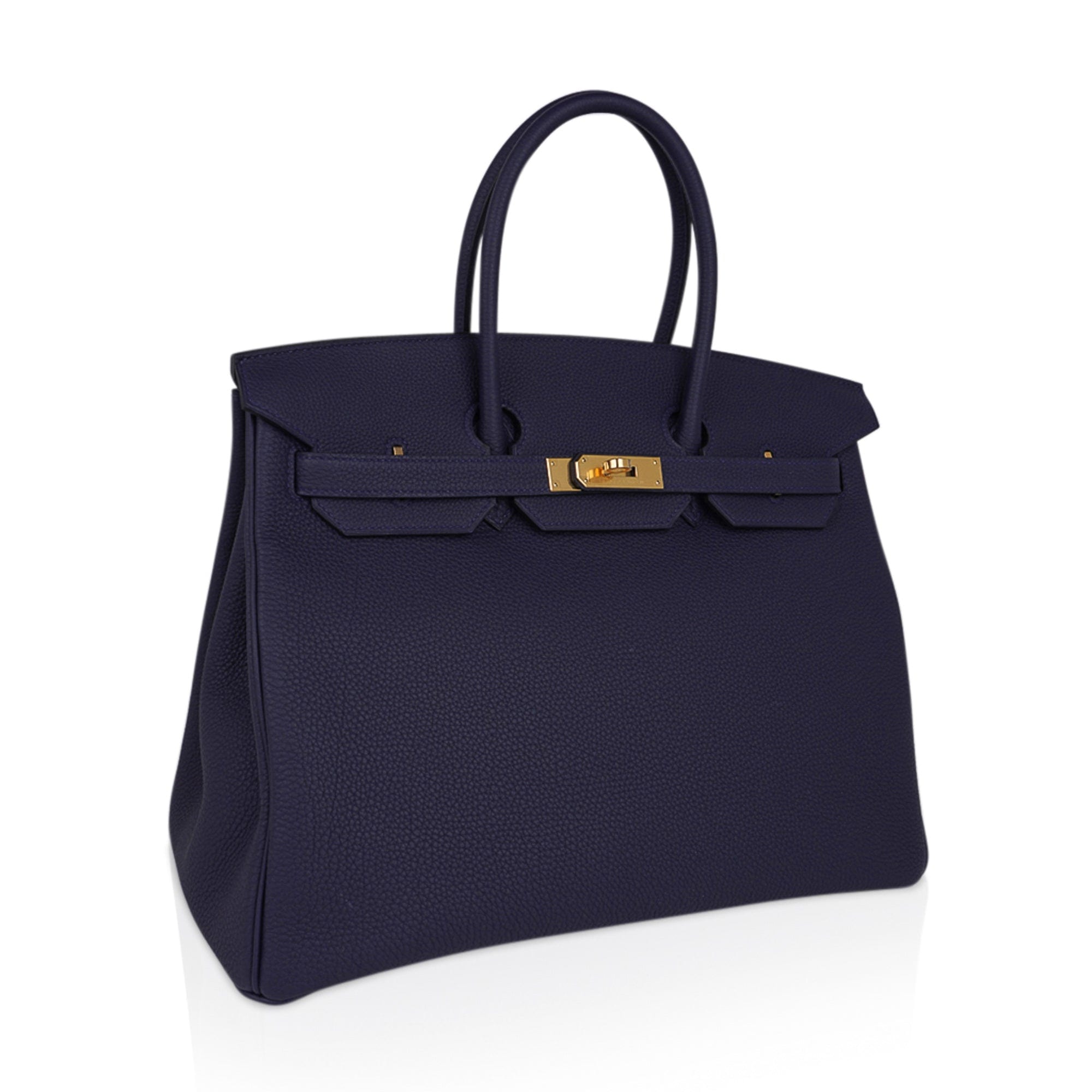 Birkin 35 Bag Blue Nuit Gold Hardware Togo Leather