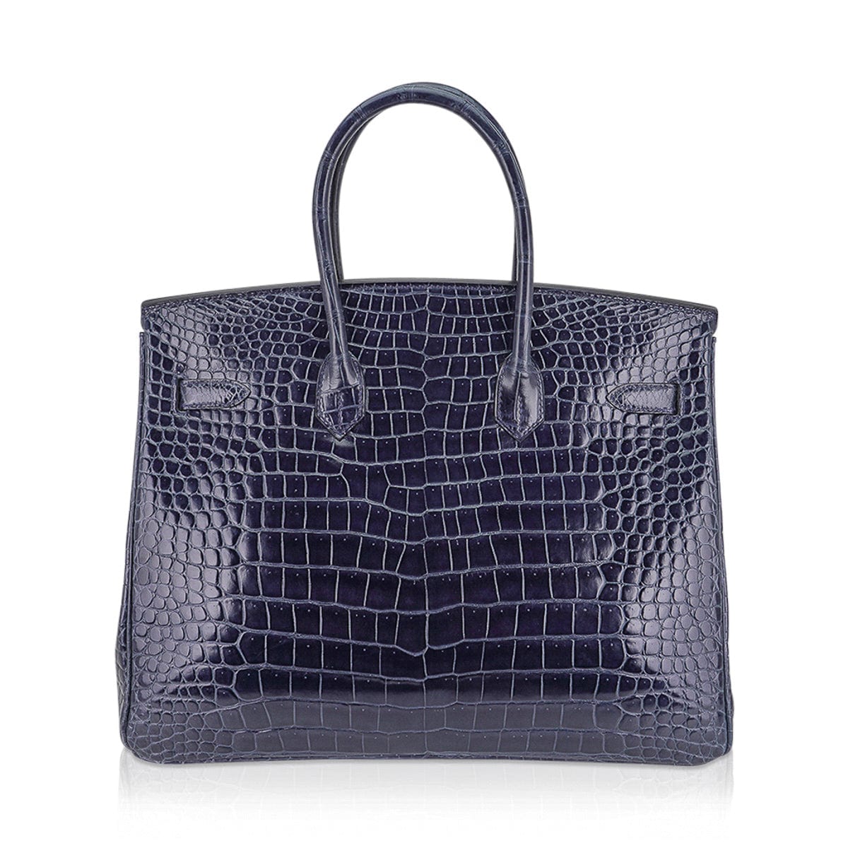 Birkin 35 Bleu Roi Porosus Crocodile Palladium Hardware