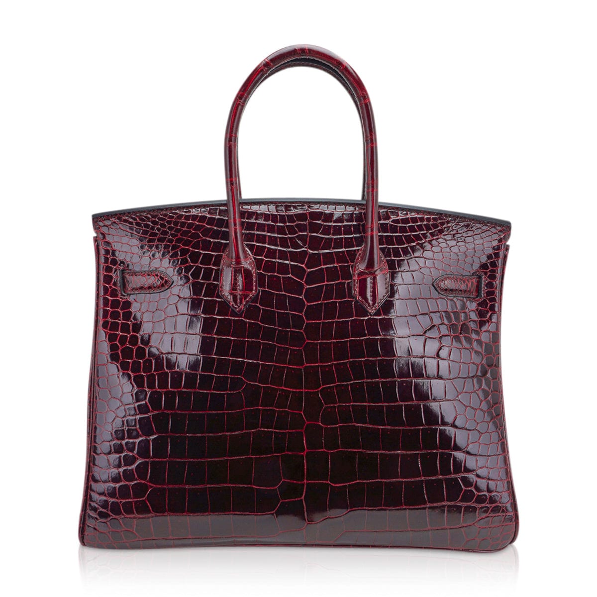 Special Order HSS Birkin 35 Bag Bordeaux Porosus Crocodile with Gold Hardware