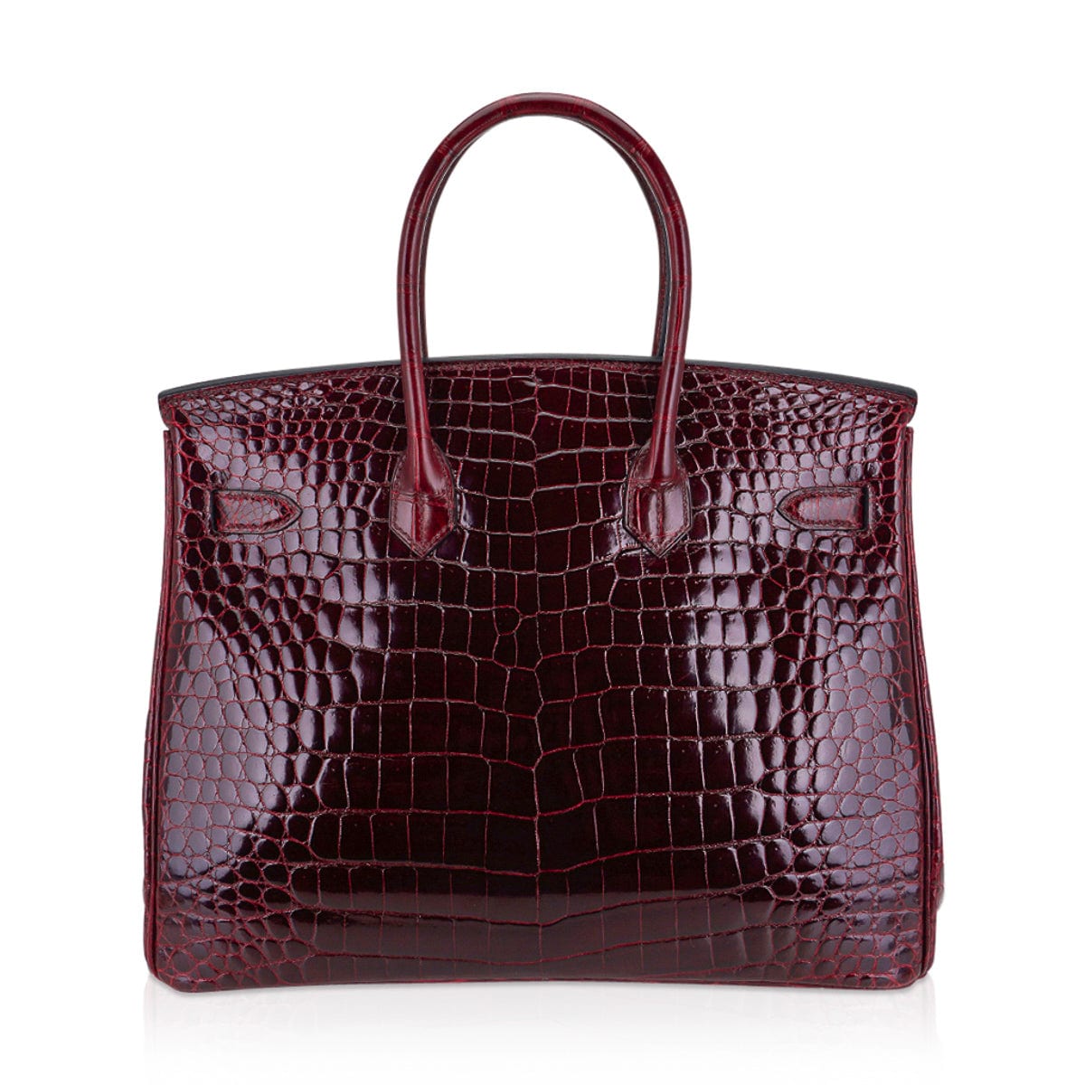 Birkin 35 Bag Bordeaux Porosus Crocodile with Palladium Hardware