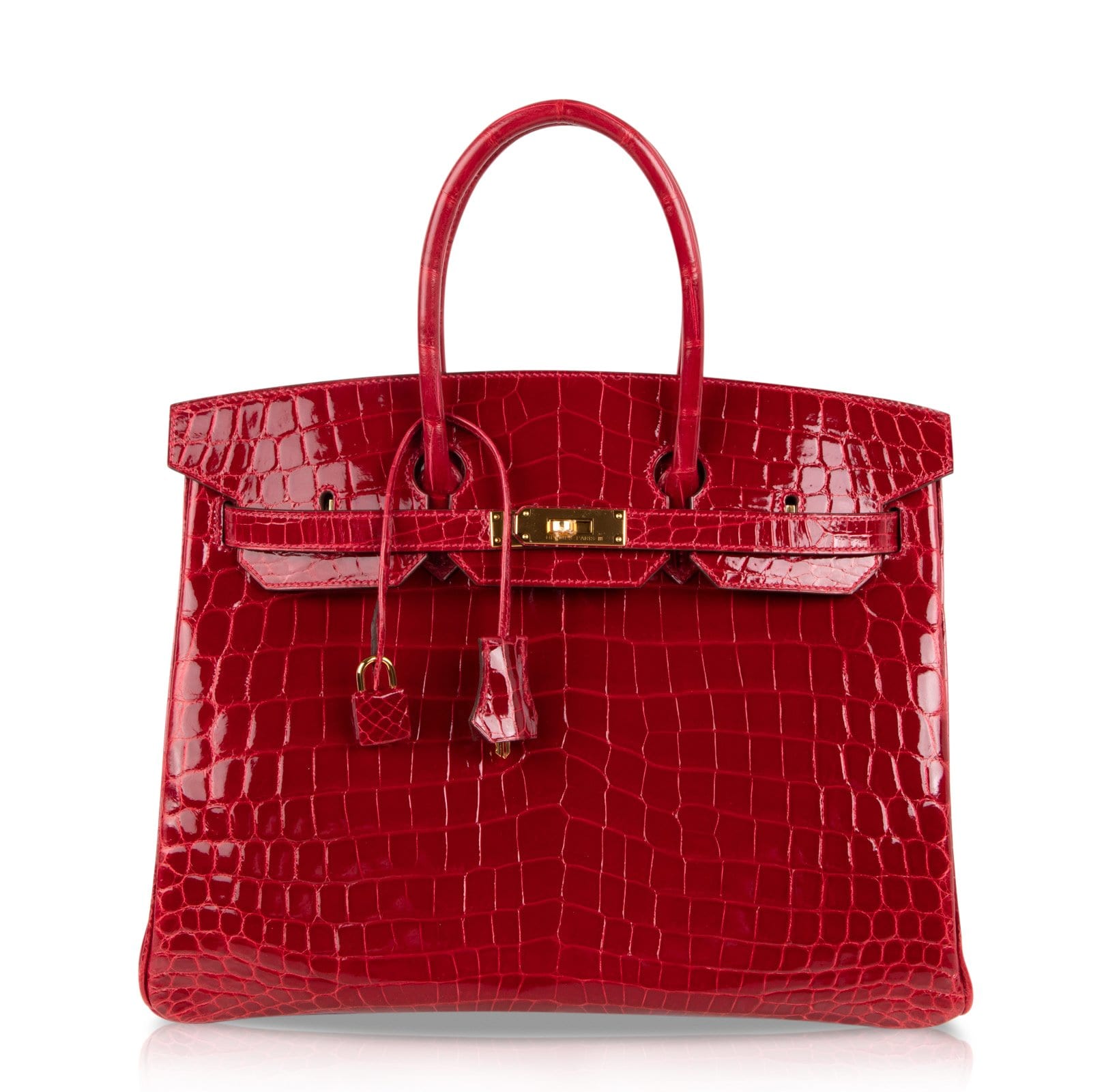 Birkin 35 Braise Lipstick Red Crocodile Gold Hardware