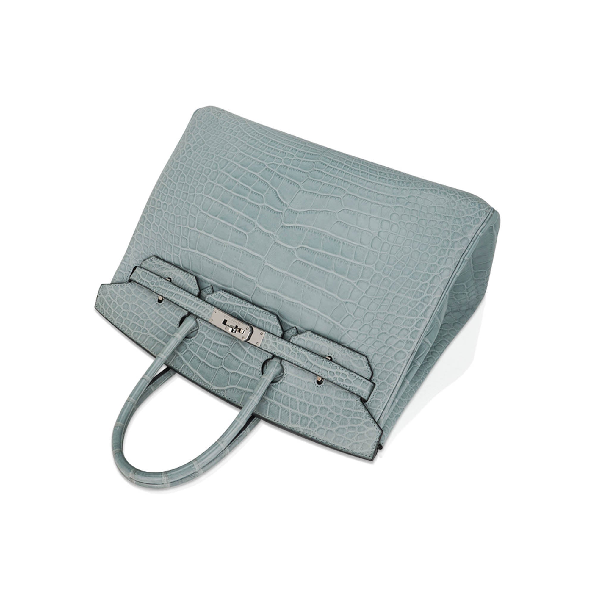Limited Edition Birkin 35 Bag Ciel Matte Alligator with Palladium Hardware