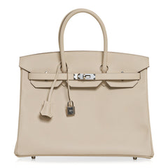 Birkin 35 Bag Craie Epsom Palladium Hardware
