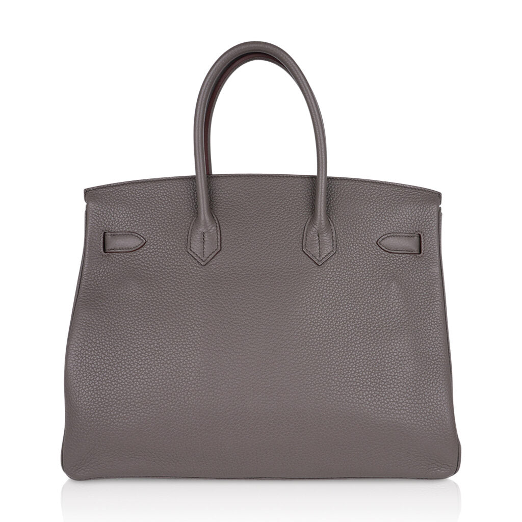 Birkin 35 Bag Etain Clemence Leather with Palladium Hardware