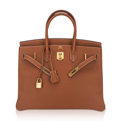 Birkin 35 Bag Gold Togo Leather with Gold Hardware
