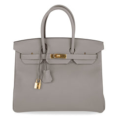 Birkin 35 Bag Gris Asphalte Togo Gold Hardware