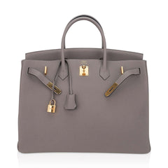 Birkin 40 Gris Asphalte Bag Gold Hardware Togo Leather