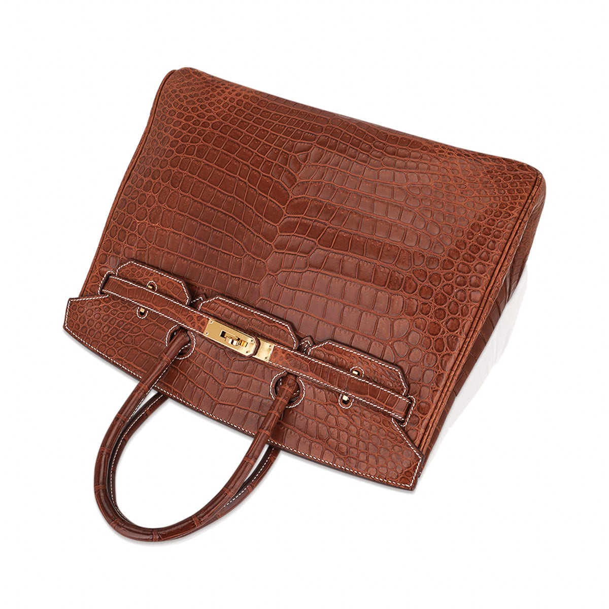 Birkin 35 Bag Matte Fauve Porosus Crocodile with Gold Hardware